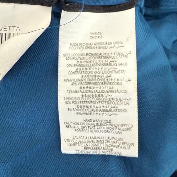 BCBGMaxazria Teal Blue Metallic Micro Mesh Bandage Mini Dress XS Party Cocktail - Picture 5 of 6